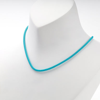Turquoise cord necklace with rose gold fittings — Kabluchka