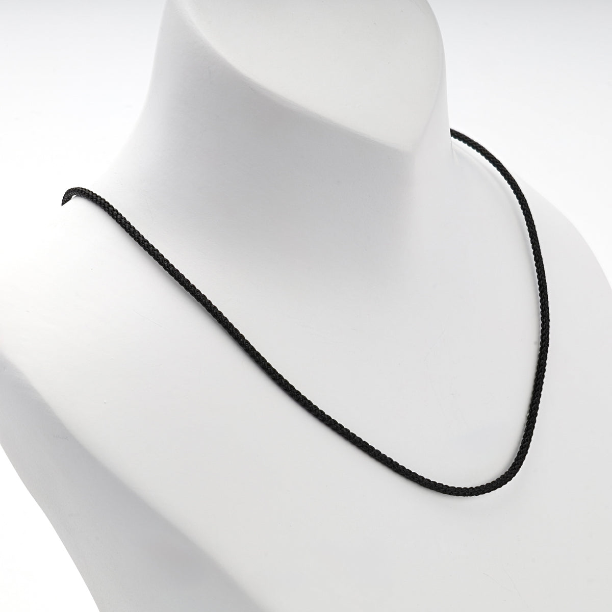 Black cord necklace with rose gold fittings — Kabluchka
