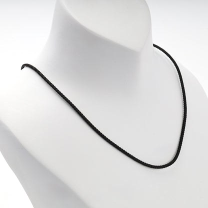 Black cord necklace with rose gold fittings — Kabluchka