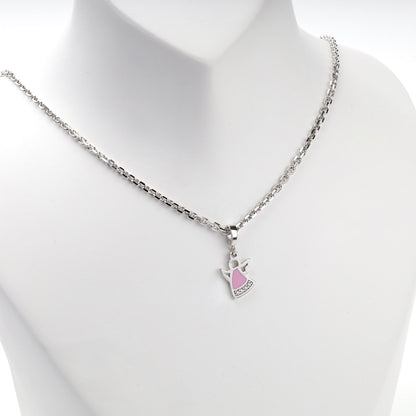 Silver 925 pink enamel angel pendant — view 1 — Kabluchka
