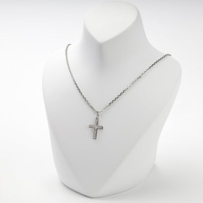 Silver 925 open-frame crucifix pendant, back view
