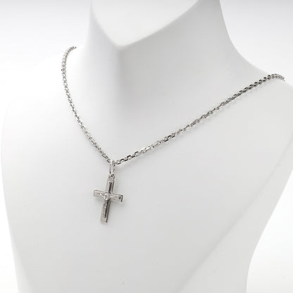 Silver 925 open-frame crucifix pendant, side view