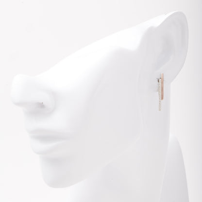 Silver 925 Two-Bar CZ Rose Gold Earrings flat lay — Kabluchka