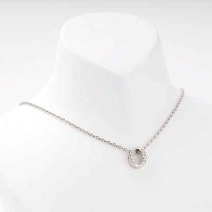 Silver 925 oval pendant with cubic zirconia — Kabluchka