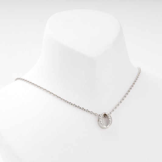 Silver 925 oval pendant with cubic zirconia — Kabluchka
