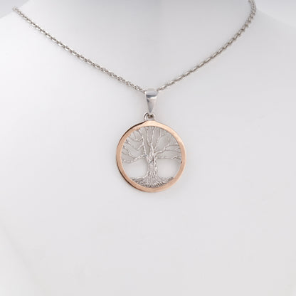Silver 925 Tree of Life Pendant with Gold 375 Accent — Kabluchka
