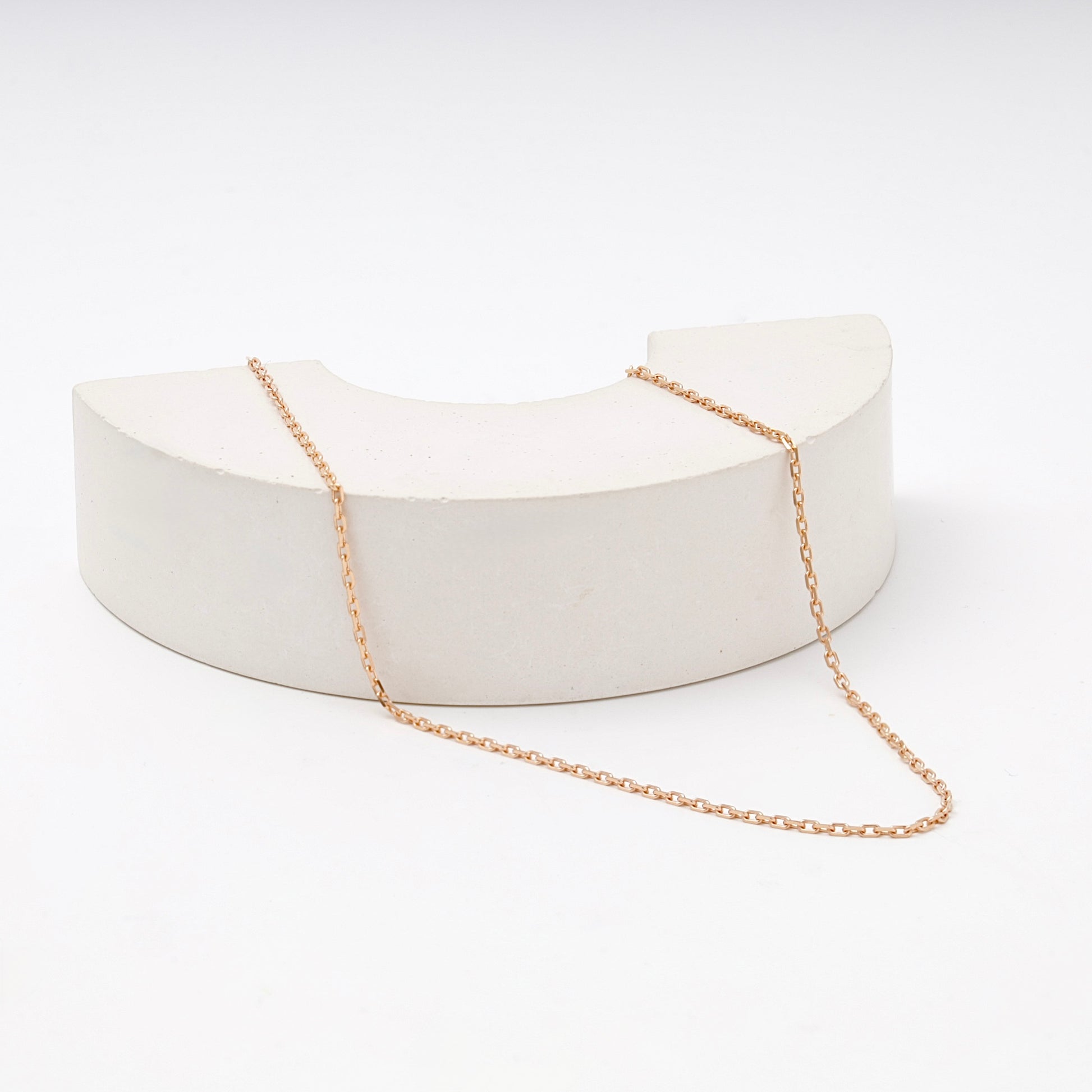 Rose Gold 585 14K Cable Chain Necklace 40cm — Kabluchka