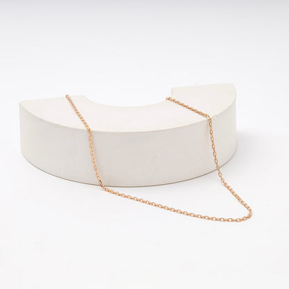 Rose Gold 585 14K Cable Chain Necklace 40cm — Kabluchka