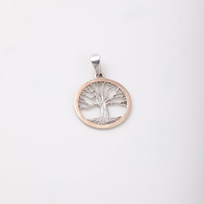 Silver 925 Tree of Life Pendant with Gold 375 Accent — Kabluchka