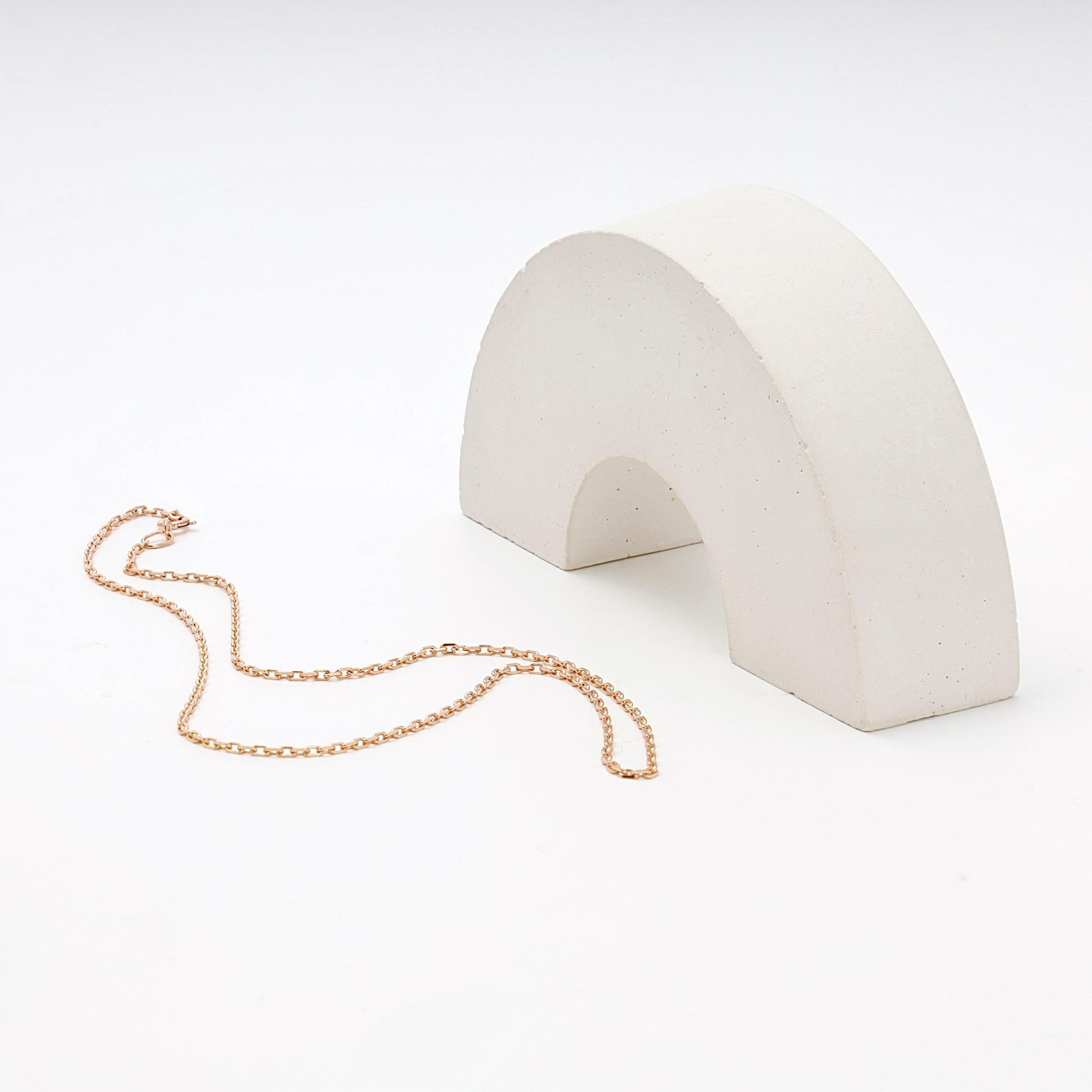 Rose Gold 585 14K Cable Chain Necklace 40cm — Kabluchka