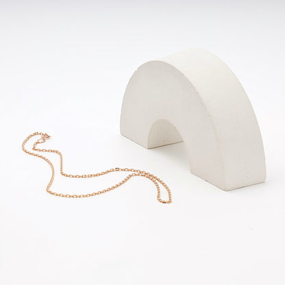 Rose Gold 585 14K Cable Chain Necklace 40cm — Kabluchka