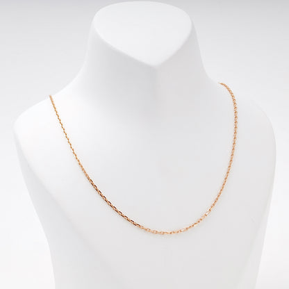 Rose Gold 585 14K Cable Chain Necklace 40cm — Kabluchka