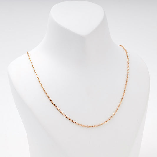 Rose Gold 585 14K Cable Chain Necklace 40cm — Kabluchka