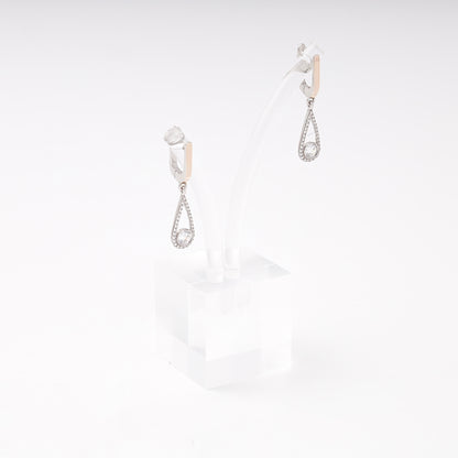 Silver 925 teardrop drop earrings with cubic zirconia — Kabluchka