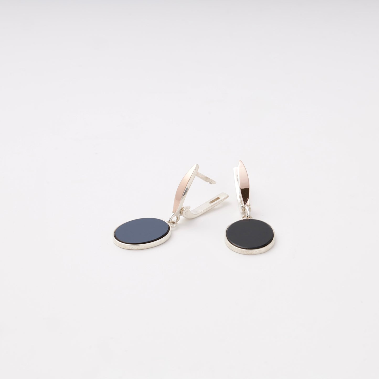 Silver 925 drop earrings English lock fastening detail — Kabluchka
