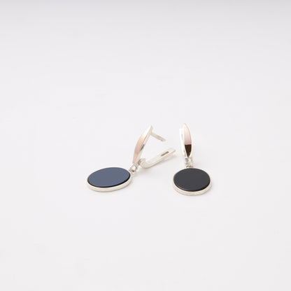 Silver 925 drop earrings English lock fastening detail — Kabluchka