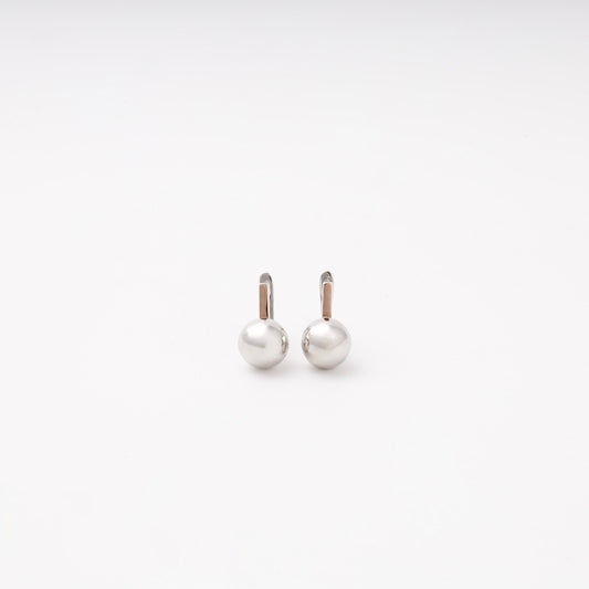 Silver 925 ball earrings, front view — Kabluchka