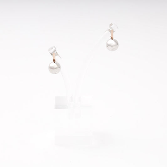Silver 925 ball earrings, side view — Kabluchka