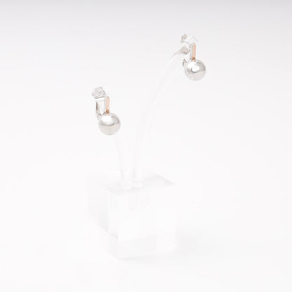 Silver 925 ball earrings on display stand — Kabluchka
