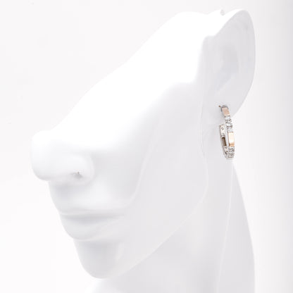 Silver 925 hoop earring with cubic zirconia shown on ear — Kabluchka