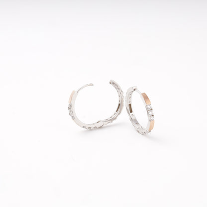 Two-tone silver and gold 375 hoop earrings with clicker clasp — Kabluchka