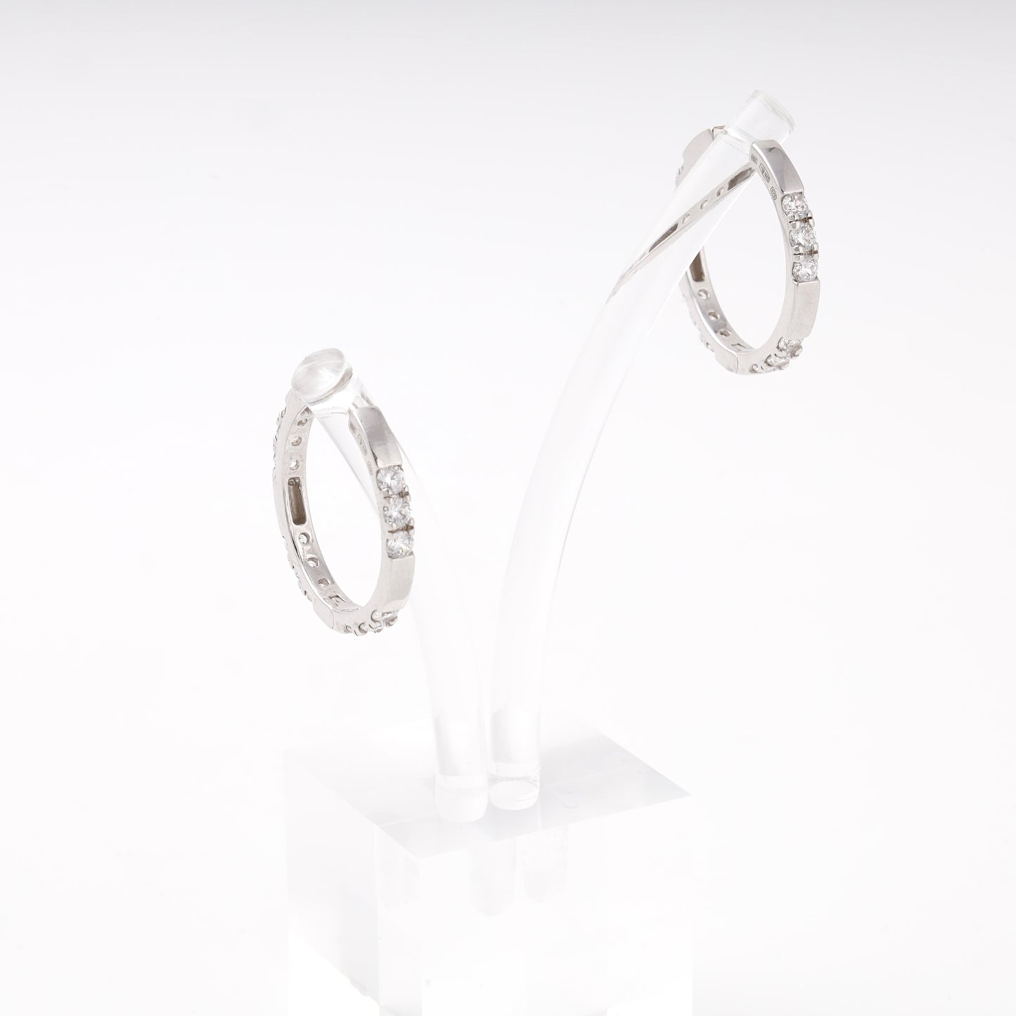 Silver 925 rhodium-plated hoop earrings with rose gold accents — Kabluchka