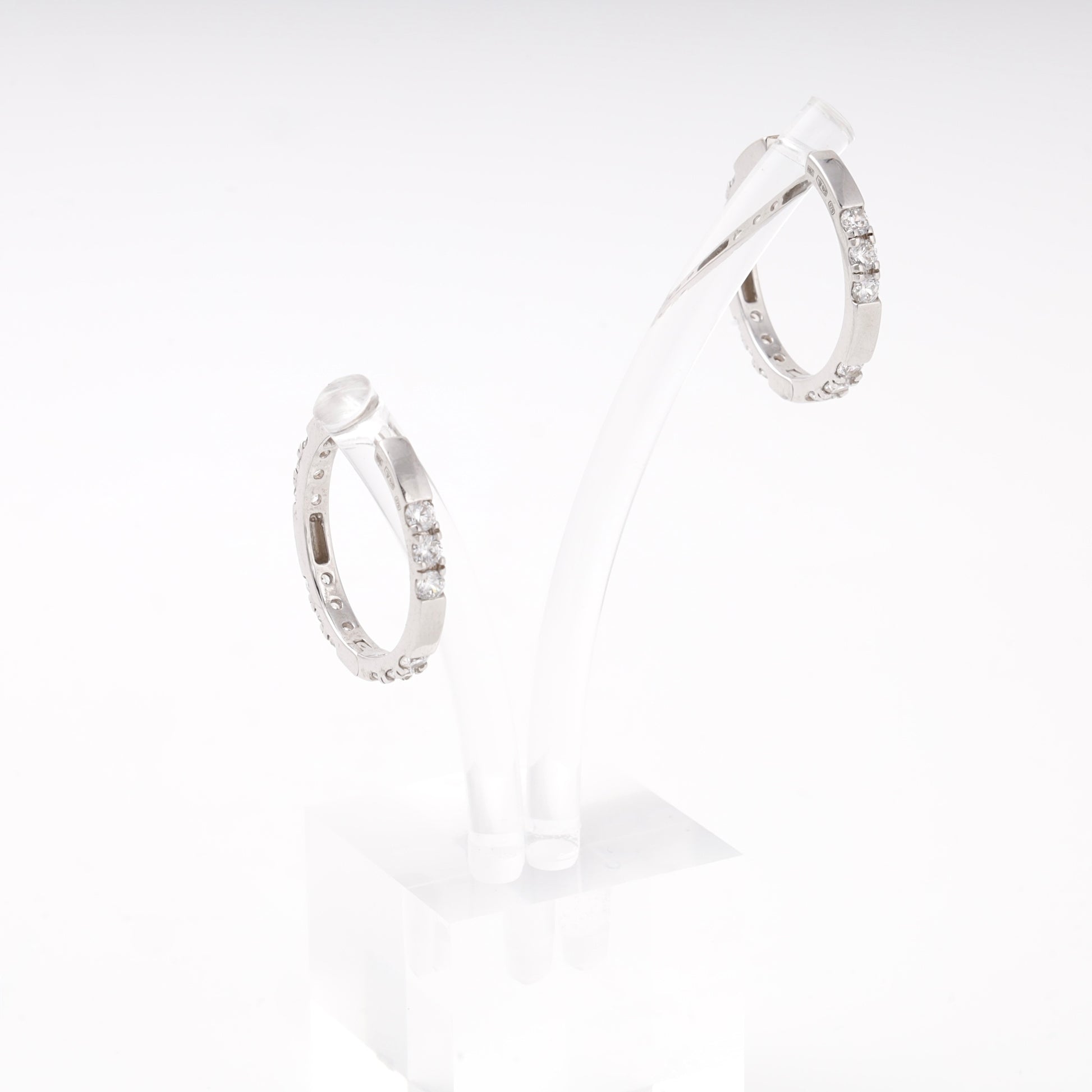 Silver 925 rhodium-plated hoop earrings with rose gold accents — Kabluchka