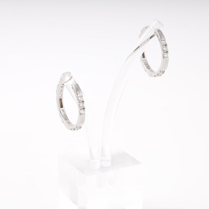 Silver 925 rhodium-plated hoop earrings with rose gold accents — Kabluchka