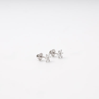 Silver 925 flower CZ stud earrings — view 3 — Kabluchka