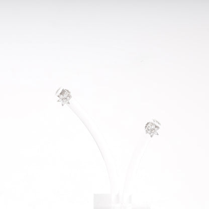 Silver 925 flower CZ stud earrings — view 2 — Kabluchka