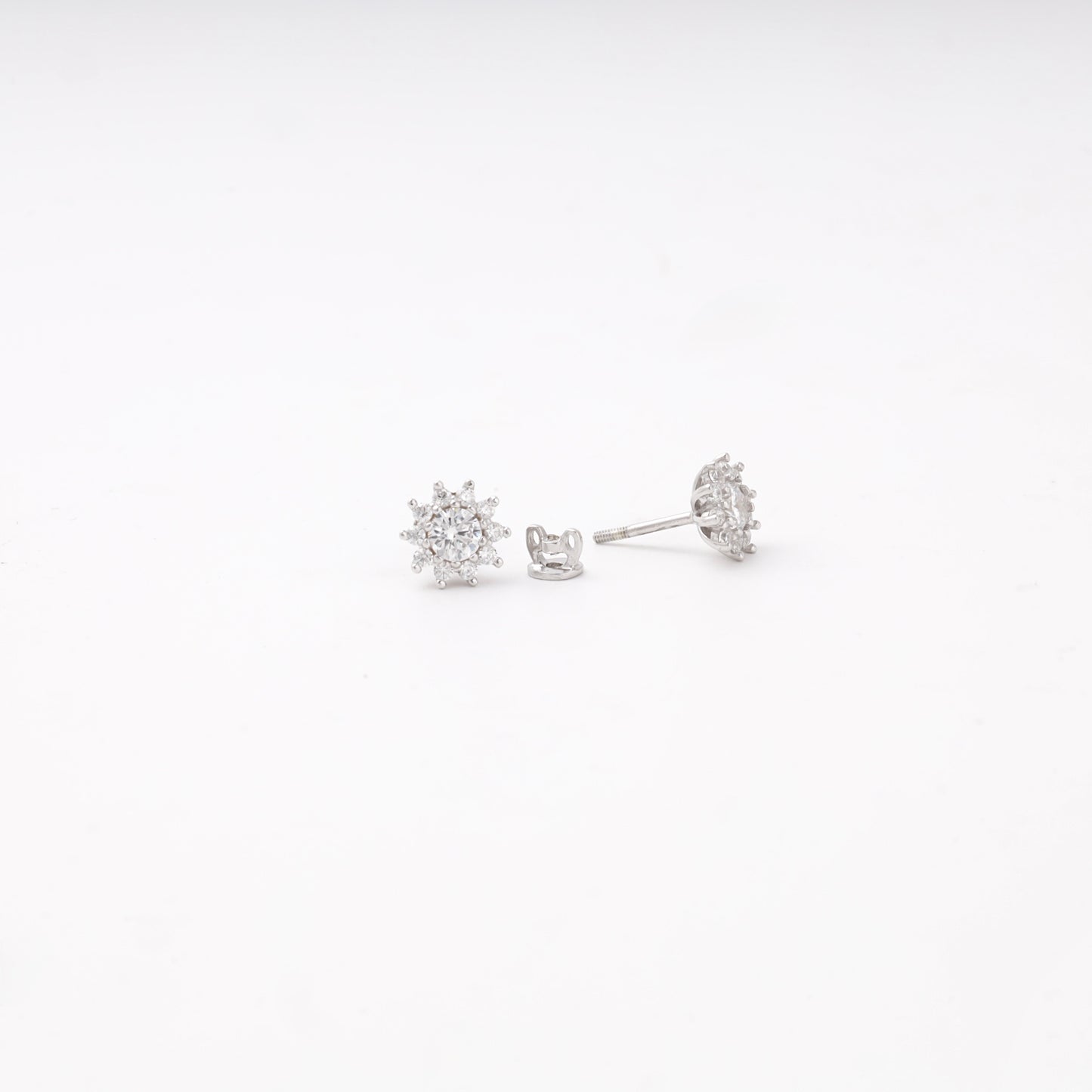 Halo stud earrings silver 925 — Kabluchka
