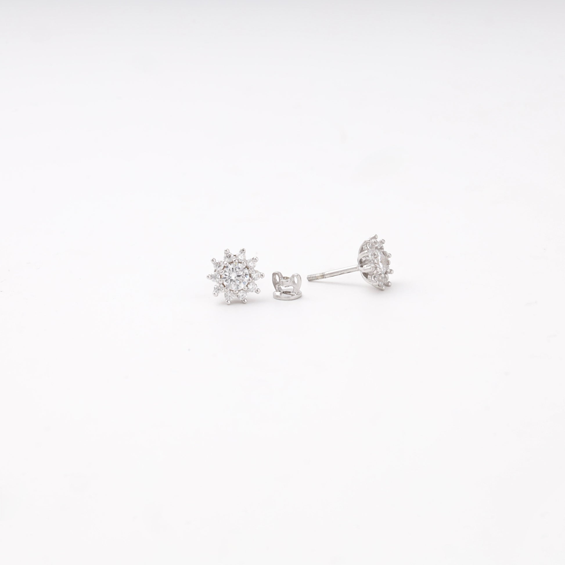 Halo stud earrings silver 925 — Kabluchka