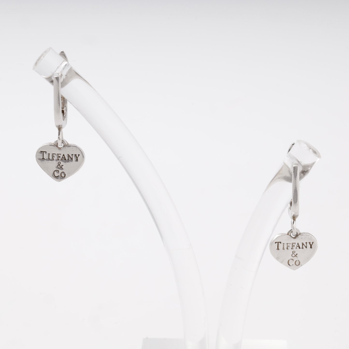 Silver 925 heart tag drop earrings — Kabluchka
