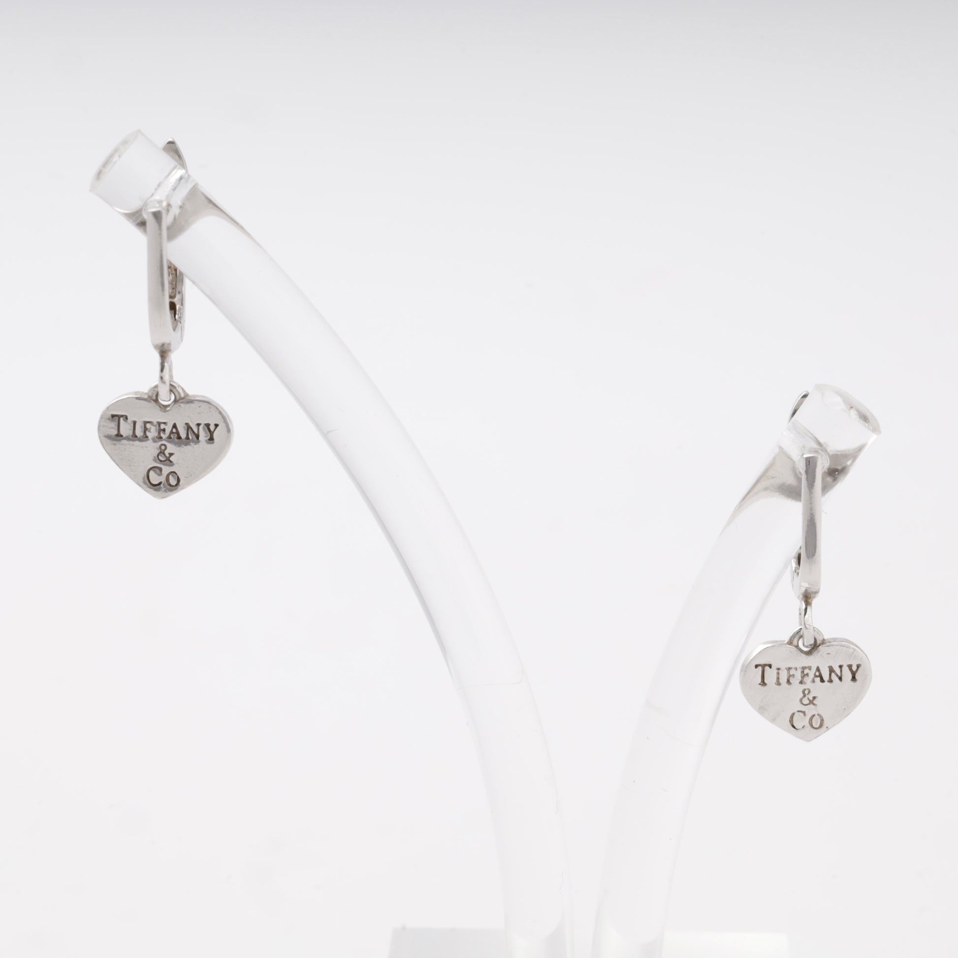 Silver 925 heart tag drop earrings — Kabluchka