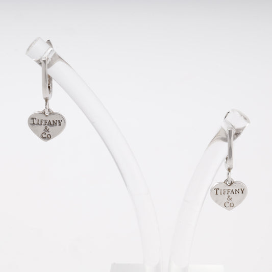 Silver 925 heart tag drop earrings — Kabluchka