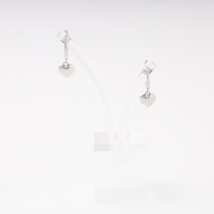 Silver 925 polished heart dangle earrings — view 1 — Kabluchka