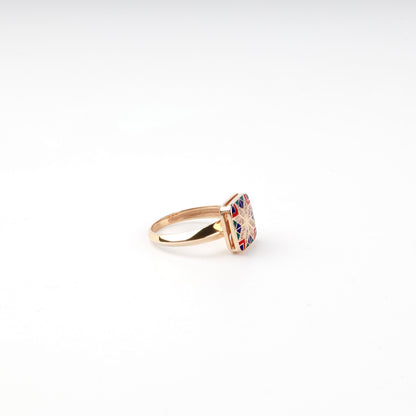 Rose Gold 14K Ukrainian ornament ring, reverse view
