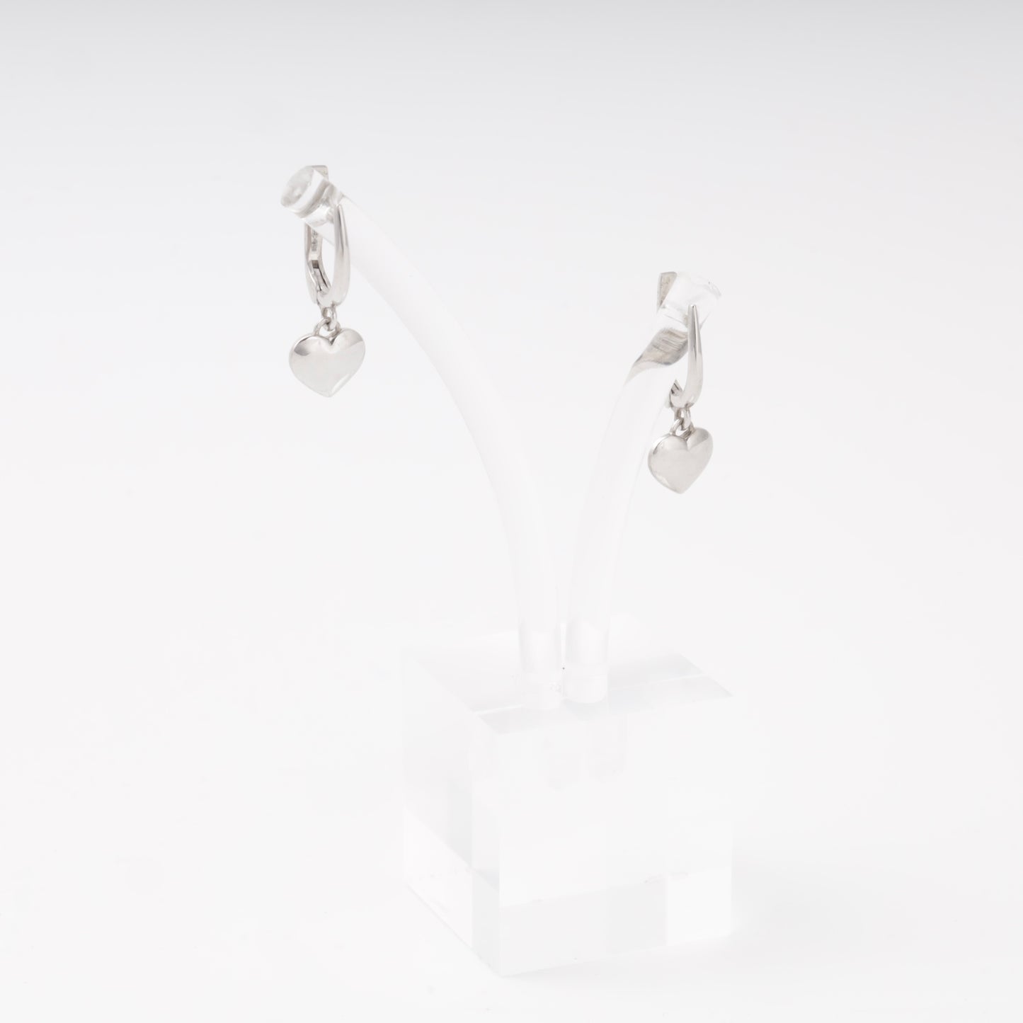 Silver 925 polished heart dangle earrings — view 4 — Kabluchka
