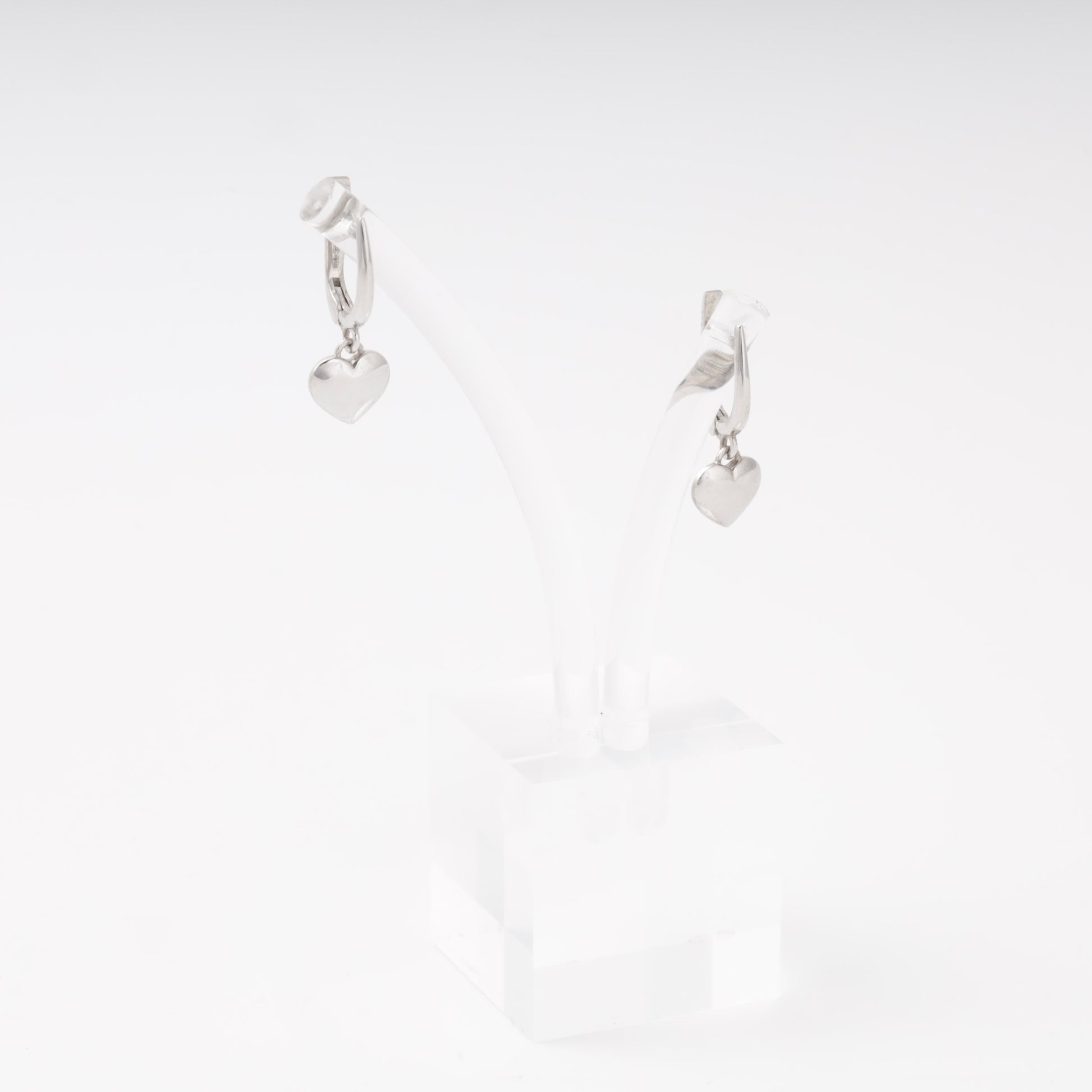 Silver 925 polished heart dangle earrings — view 4 — Kabluchka