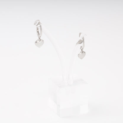 Silver 925 polished heart dangle earrings — view 4 — Kabluchka