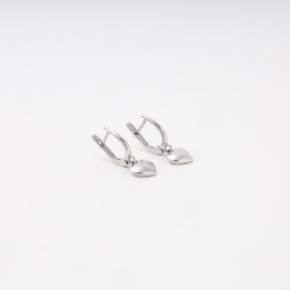 Silver 925 polished heart dangle earrings — view 5 — Kabluchka