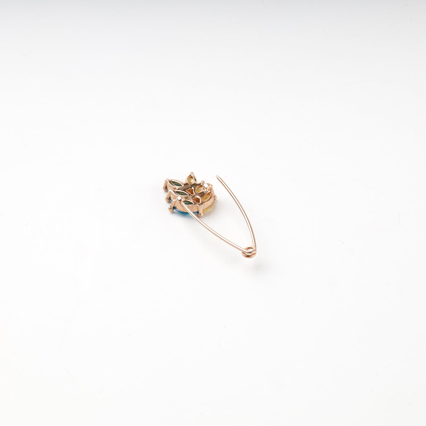 Rose Gold 14K wheat brooch, reverse view