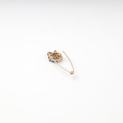 Rose Gold 14K wheat brooch, reverse view