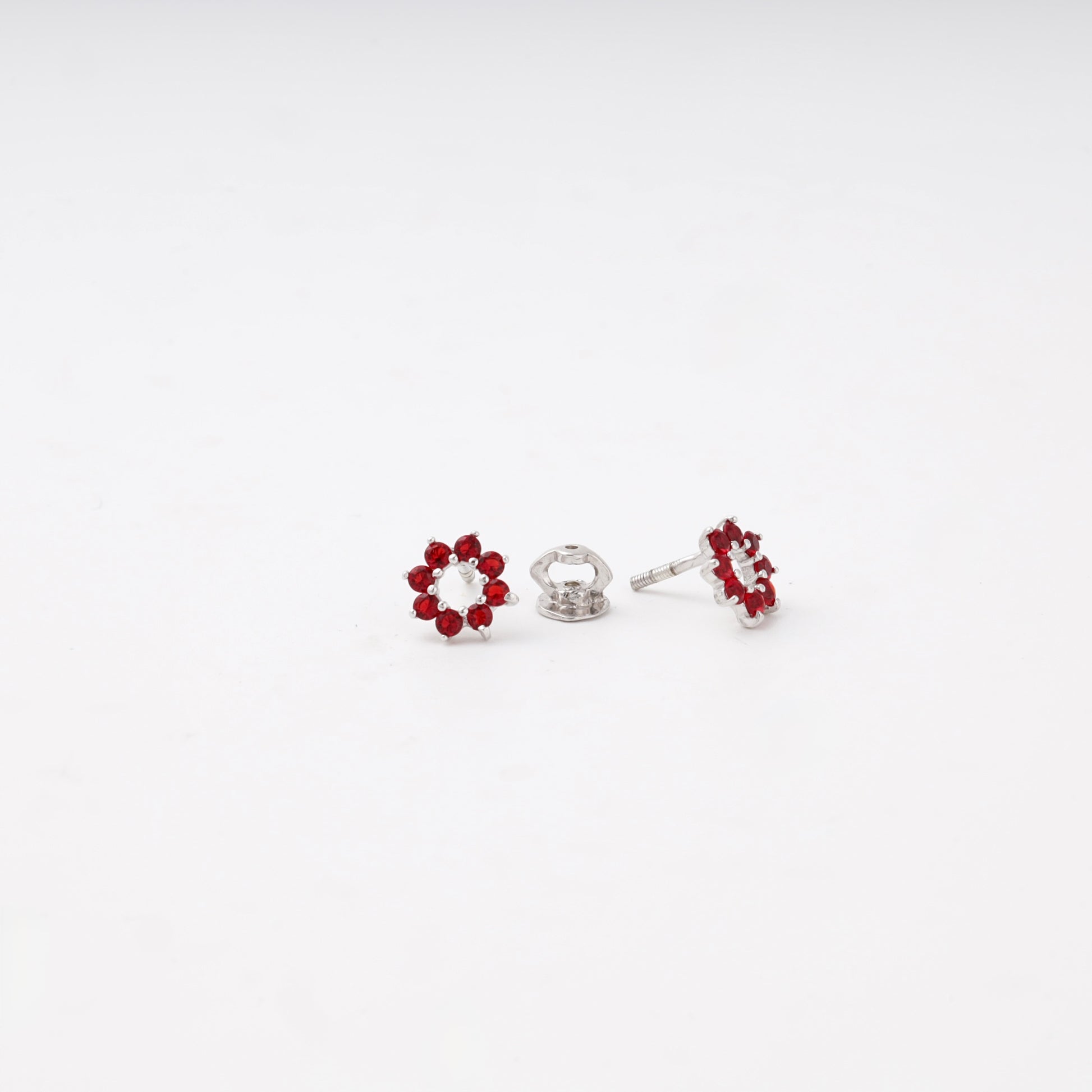 Silver 925 wreath stud earrings with screw-back fastening — Kabluchka
