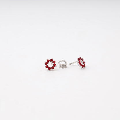 Silver 925 wreath stud earrings with screw-back fastening — Kabluchka