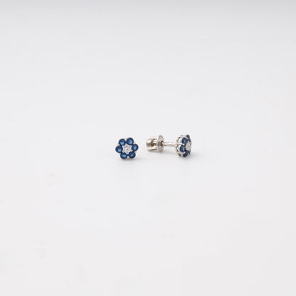 Silver 925 flower stud earrings with screw-back — Kabluchka