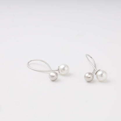 Silver 925 pearl and bead drop earrings, pair — Kabluchka
