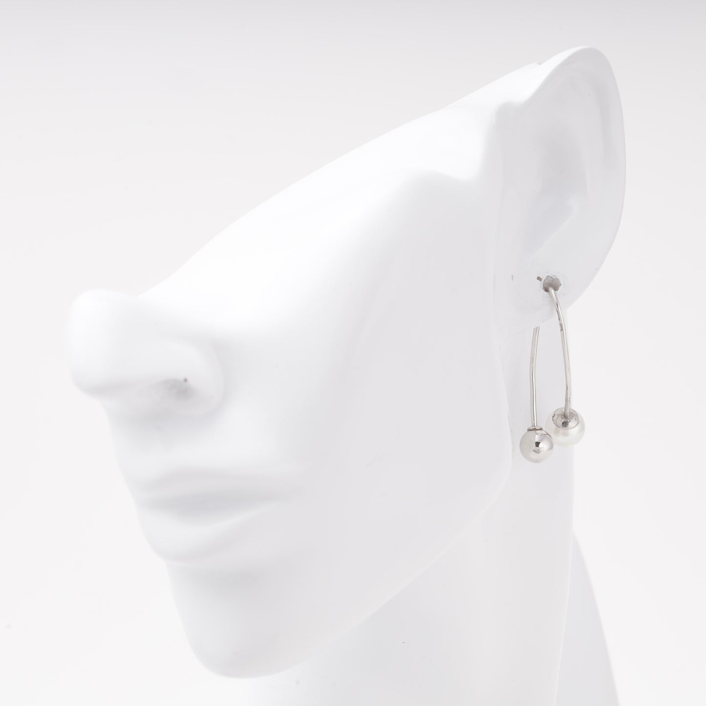 Silver 925 pearl and bead drop earrings — Kabluchka