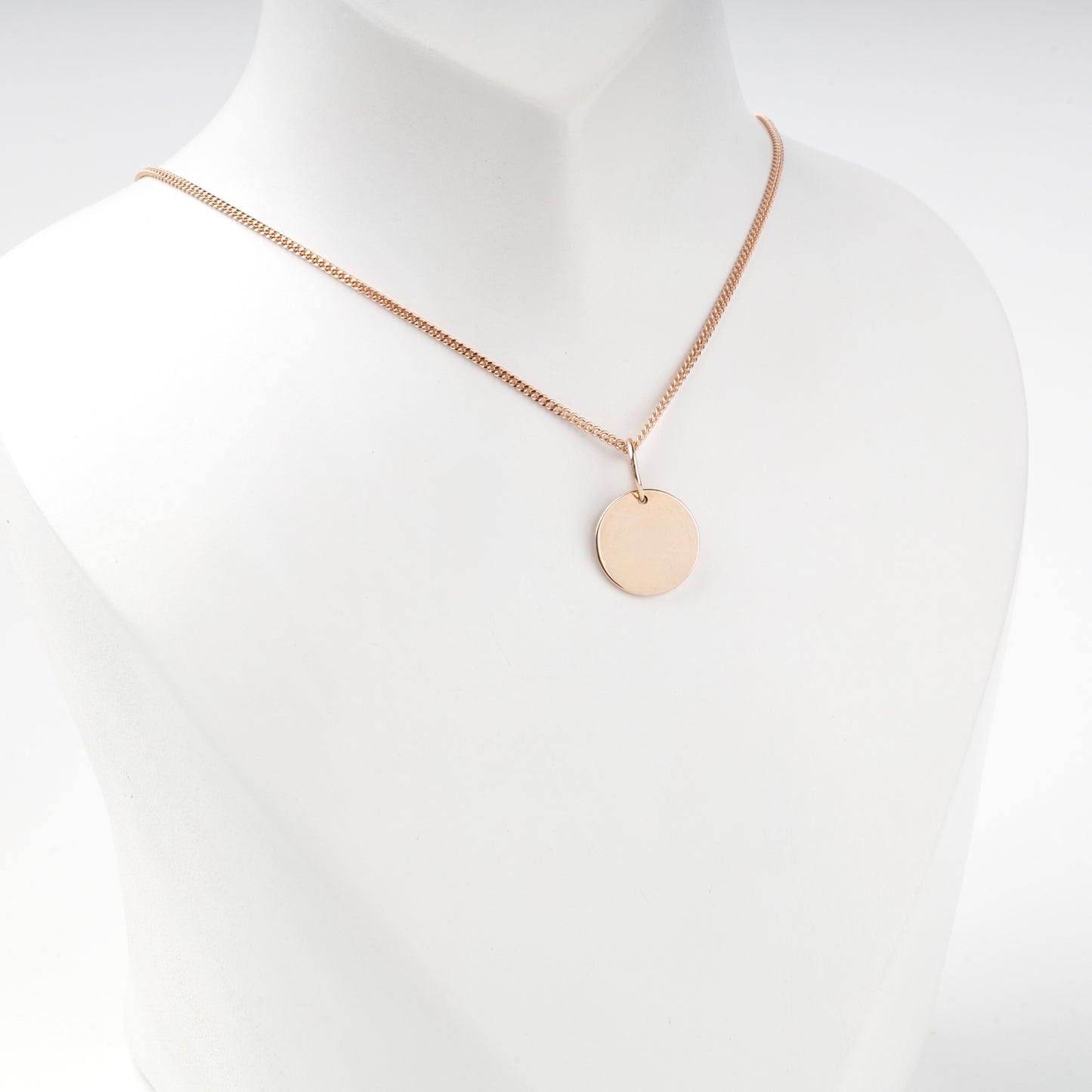 Rose Gold 14K Ukrainian Trident pendant, reverse view