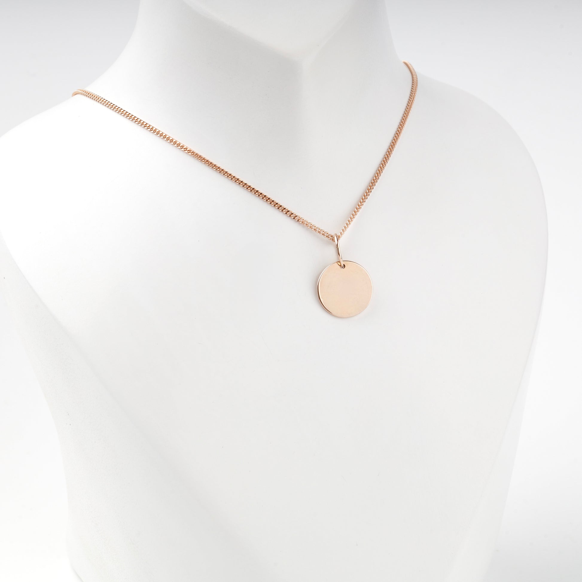 Rose Gold 14K Ukrainian Trident pendant, reverse view